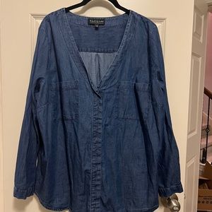 Eloquii chambray denim blouse - plus
